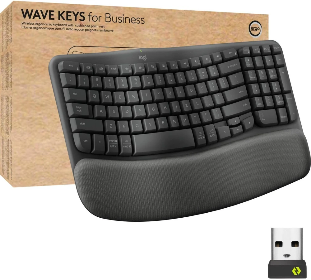 Klaviatūra Logitech WAVE KEYS verslui GRAPHITE - US INTL 2.4GHZ/BTN/A-973 - B2B