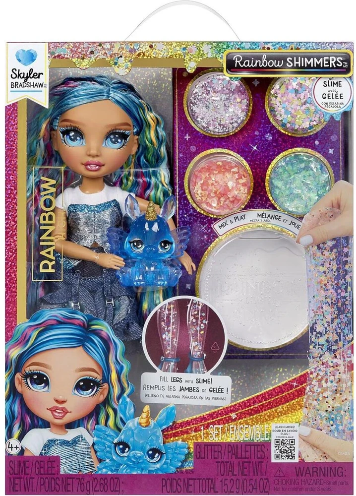 MGA Lėlė Rainbow High Rainbow Shimmers su gleive Skyler mėlyna 122418-EU