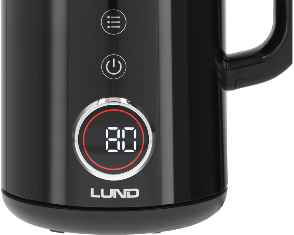 Lund Elektrinis virdulys su temperatūros valdymu, 1,7 l, juodas virdulys, vandens šildytuvas, elektrinis arbatinukas