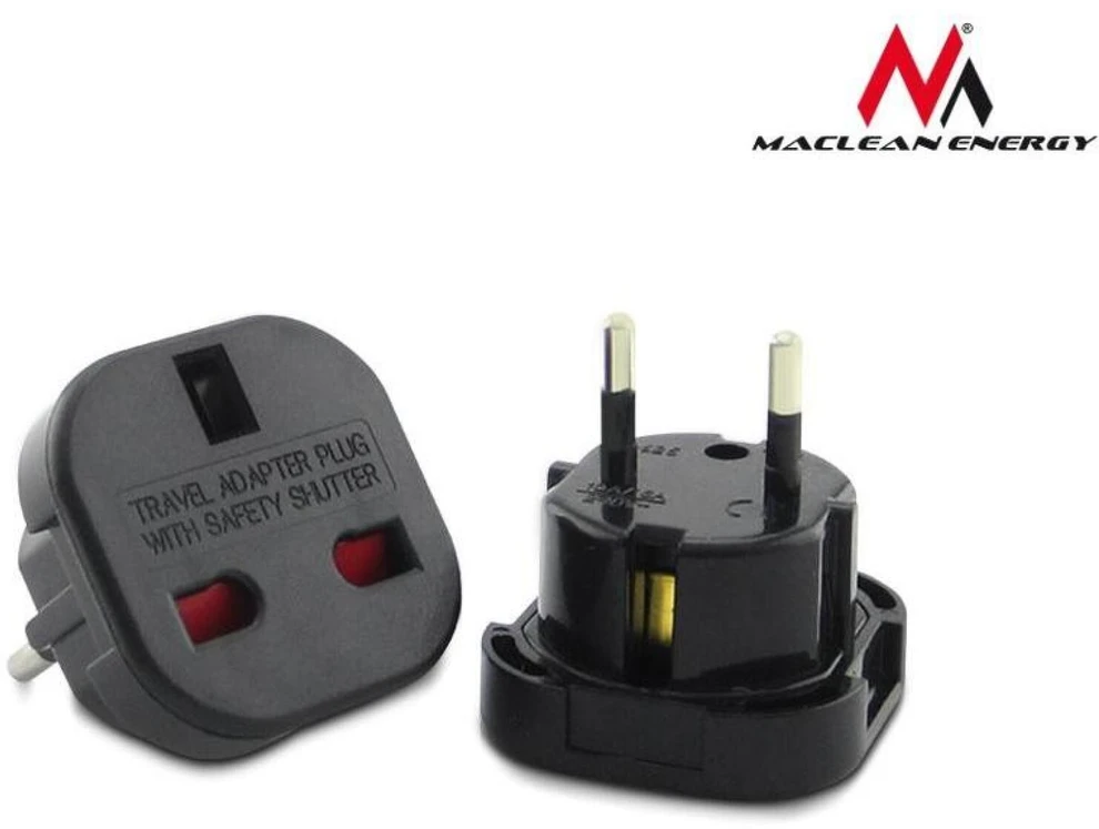 MACLEAN MCE72 Maclean MCE72 Plug Adapteris UK to EU juodas