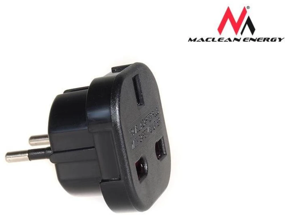 MACLEAN MCE72 Maclean MCE72 Plug Adapteris UK to EU juodas