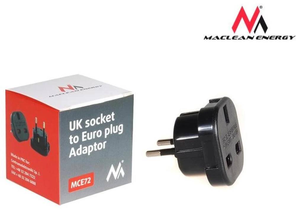 MACLEAN MCE72 Maclean MCE72 Plug Adapteris UK to EU juodas