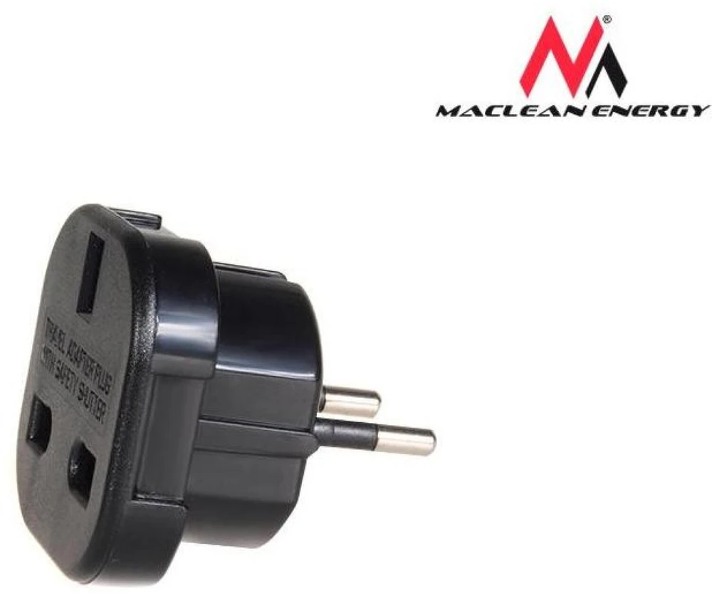 MACLEAN MCE72 Maclean MCE72 Plug Adapteris UK to EU juodas