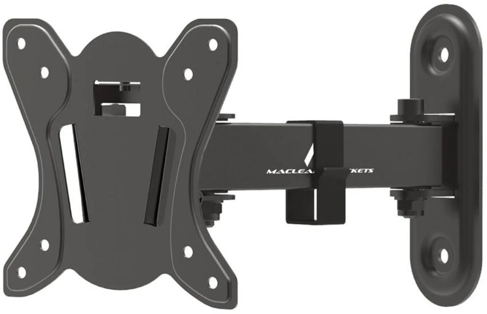 Maclean MC-416 TV Monitorius sieninis laikiklis 13"-32" 30kg Pakreipti Pasukti maks. VESA 100x100 Juodas milteliniu būdu padengtas LED OLED LCD universalus laikiklis