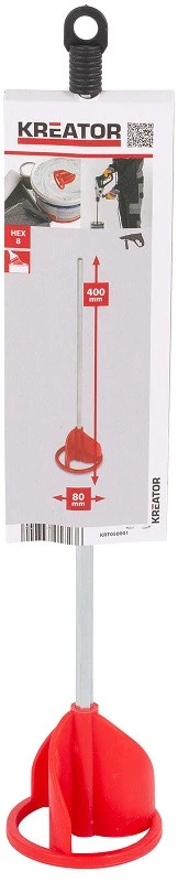 Grąžtas Maišytuvas dažams, plastikinis antgalis 80mm KRT050001 KREATOR