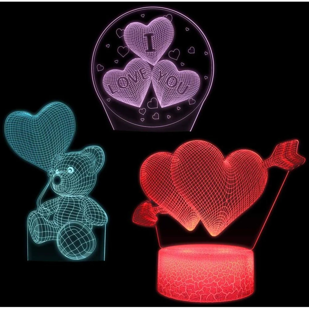 Manta SNL115RGB LED lempa Šviesos dekoracija Širdis RGB 3D