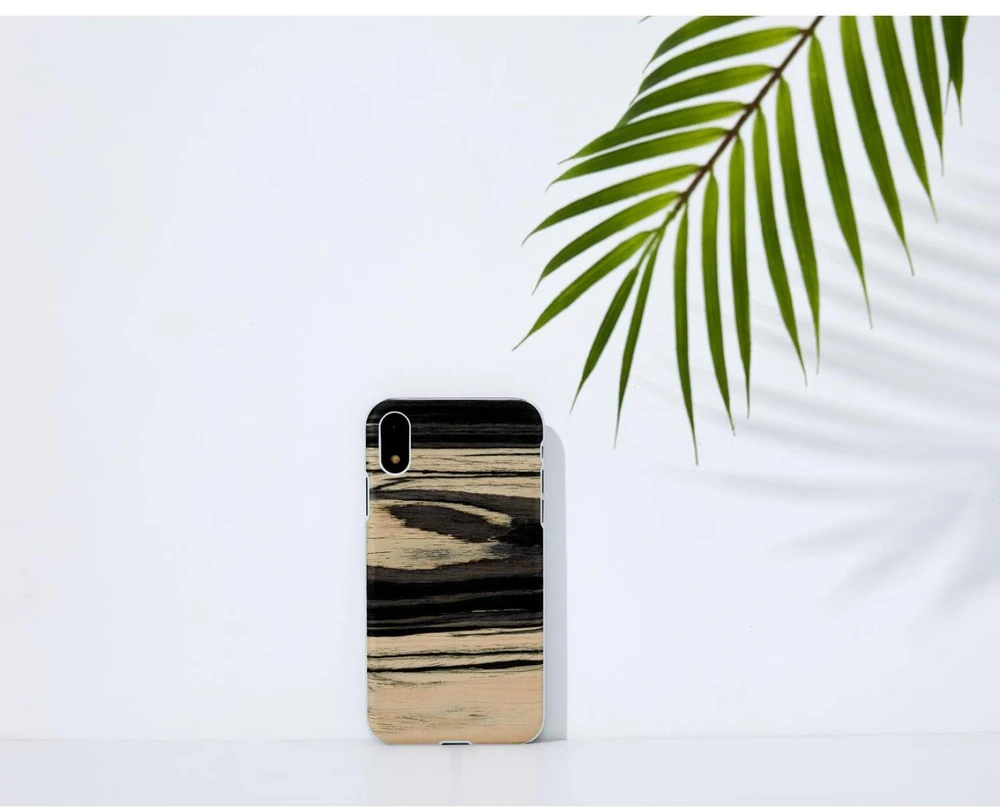 MAN Telefono dėklas iPhone XR, baltas juodmedžio raštas