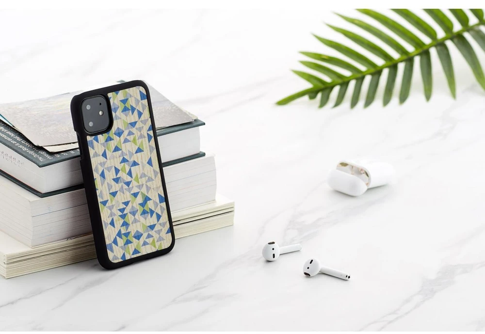 MAN Telefono dėklas iPhone 11, mėlynas su juodu trikampiu
