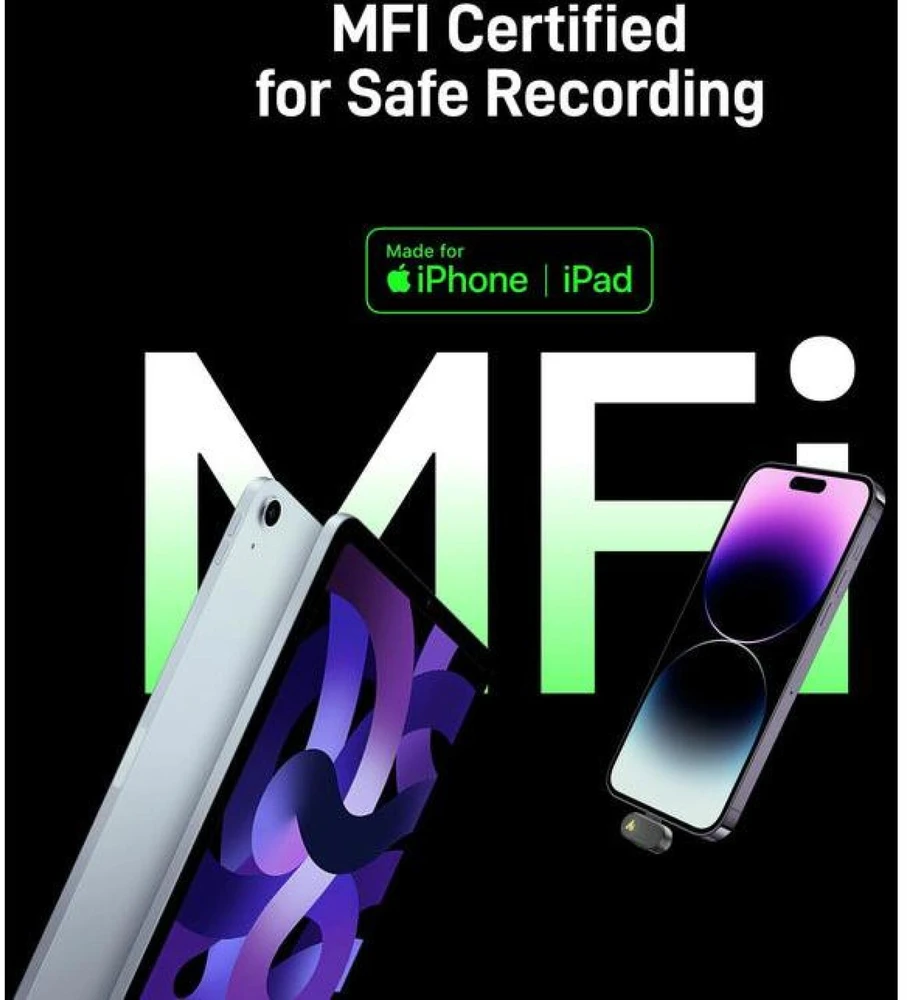 maono Wave T1 Mini (USB-C & Lightning + Charge Case) Juodas (Juodi) Belaidžiai Mikrofonai