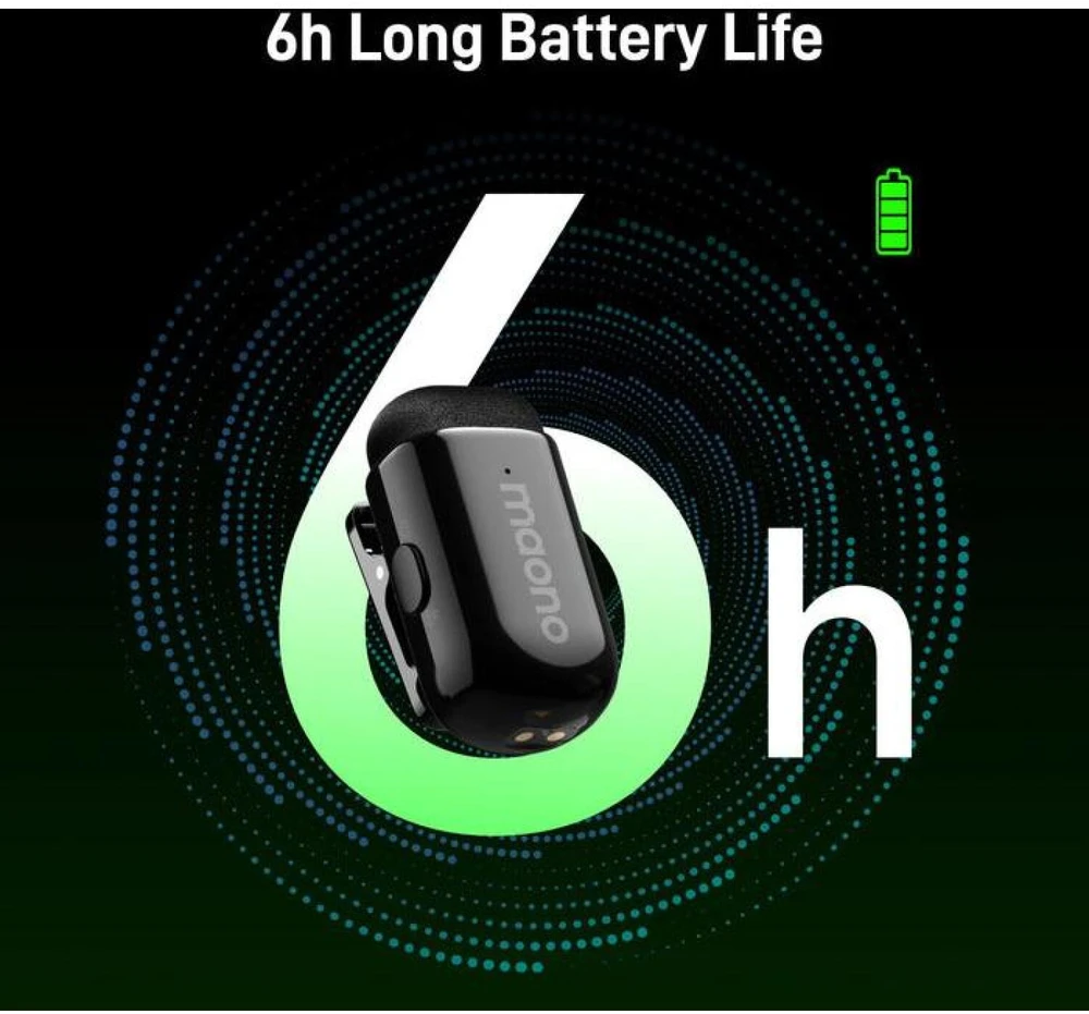 maono Wave T1 Mini (USB-C & Lightning + Charge Case) Juodas (Juodi) Belaidžiai Mikrofonai