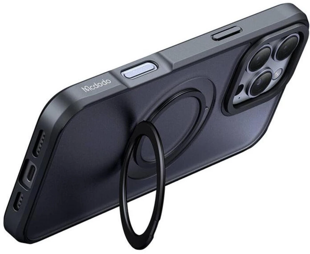 McDodo PC-4933 MagSafe dėklas iPhone 16 Pro Max su stovu (juodas)