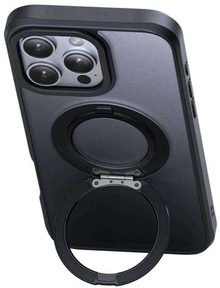 McDodo PC-4933 MagSafe dėklas iPhone 16 Pro Max su stovu (juodas)