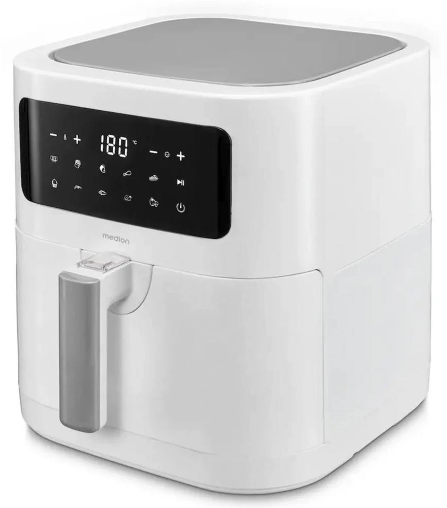 Medion karšto oro gruzdintuvė Life MD 11740 E40 XL, 50078152, 2150W, 5.2l, 50-200°C, 9 programos, 60 min laikmatis, ekranas, balta