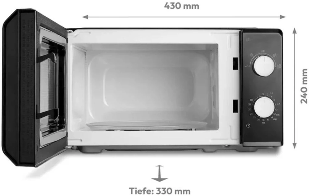 Medion MD 11475 Mikrobangų krosnelė juodas 20l