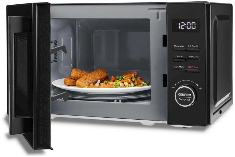 Medion mikrobangų krosnelė MD12021 50076272, 5 galios lygiai, 8 automatinės programos, grilis, laikmatis, LCD ekranas, juoda