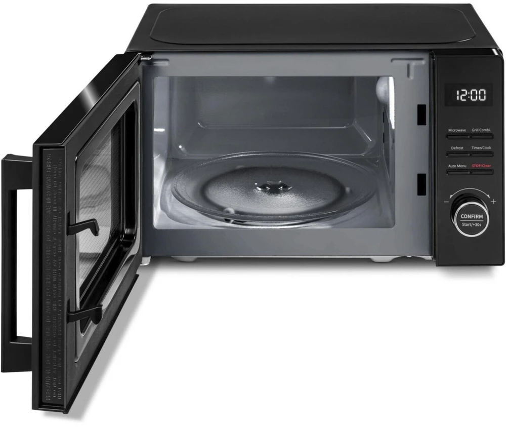Medion mikrobangų krosnelė MD12021 50076272, 5 galios lygiai, 8 automatinės programos, grilis, laikmatis, LCD ekranas, juoda