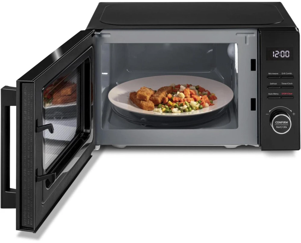 Medion mikrobangų krosnelė MD12021 50076272, 5 galios lygiai, 8 automatinės programos, grilis, laikmatis, LCD ekranas, juoda