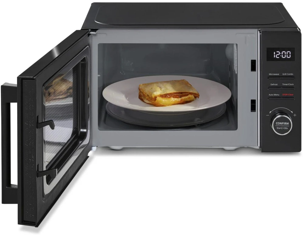 Medion mikrobangų krosnelė MD12021 50076272, 5 galios lygiai, 8 automatinės programos, grilis, laikmatis, LCD ekranas, juoda