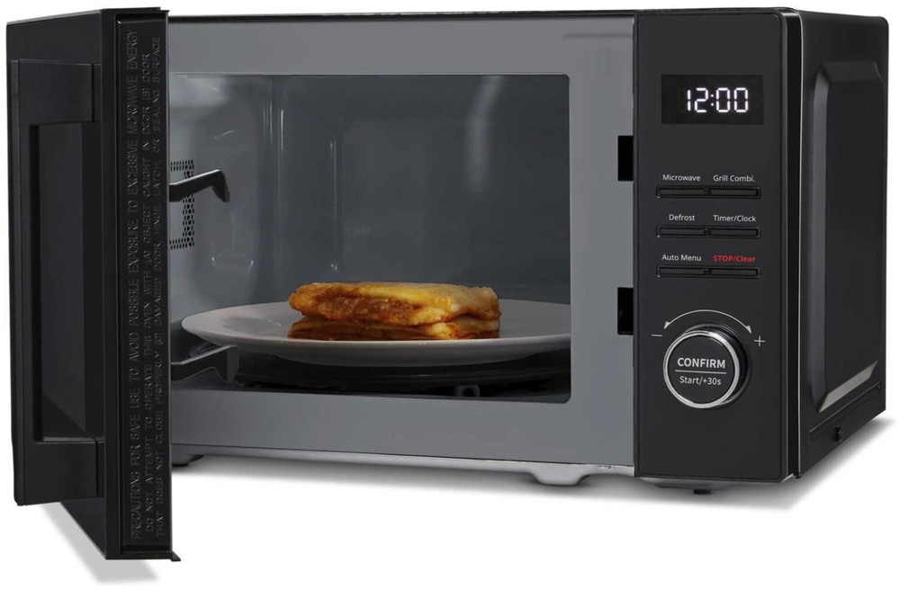 Medion mikrobangų krosnelė MD12021 50076272, 5 galios lygiai, 8 automatinės programos, grilis, laikmatis, LCD ekranas, juoda