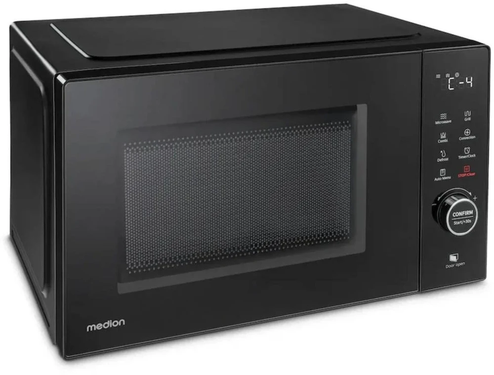 Medion mikrobangų krosnelė MD12031 50076274, 900W, 1000W grilis, 1680W karštas oras, 23l, 288mm, 5 lygiai, 11 programų, laikmatis