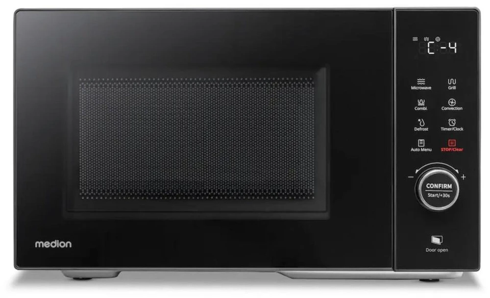 Medion mikrobangų krosnelė MD12031 50076274, 900W, 1000W grilis, 1680W karštas oras, 23l, 288mm, 5 lygiai, 11 programų, laikmatis