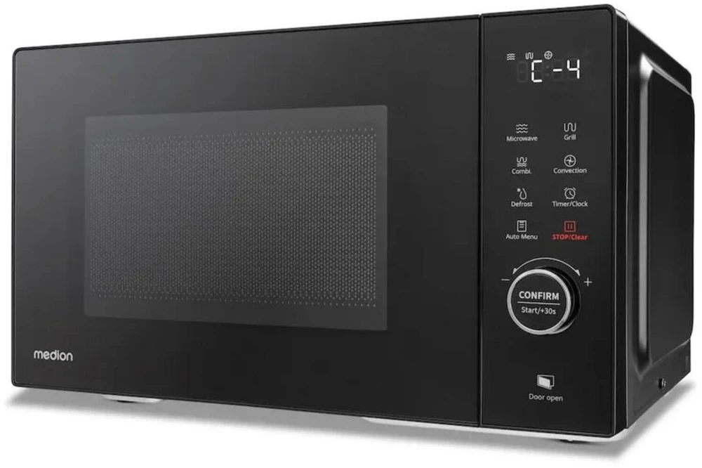 Medion mikrobangų krosnelė MD12031 50076274, 900W, 1000W grilis, 1680W karštas oras, 23l, 288mm, 5 lygiai, 11 programų, laikmatis