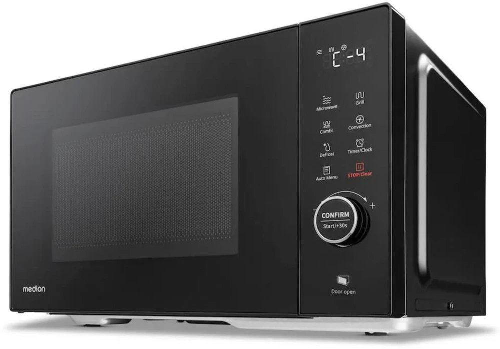 Medion mikrobangų krosnelė MD12031 50076274, 900W, 1000W grilis, 1680W karštas oras, 23l, 288mm, 5 lygiai, 11 programų, laikmatis