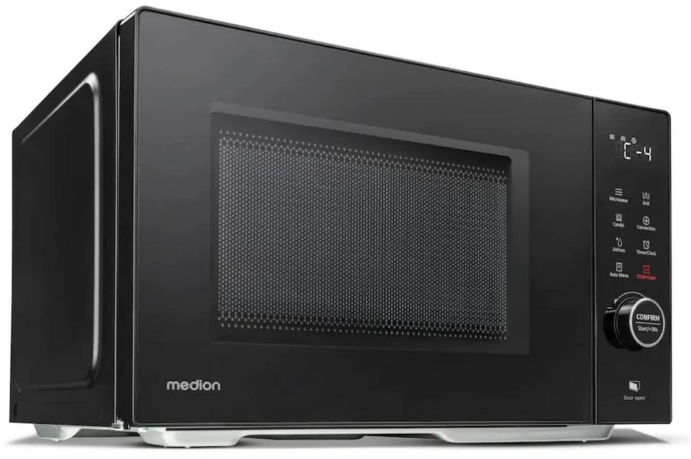 Medion mikrobangų krosnelė MD12031 50076274, 900W, 1000W grilis, 1680W karštas oras, 23l, 288mm, 5 lygiai, 11 programų, laikmatis