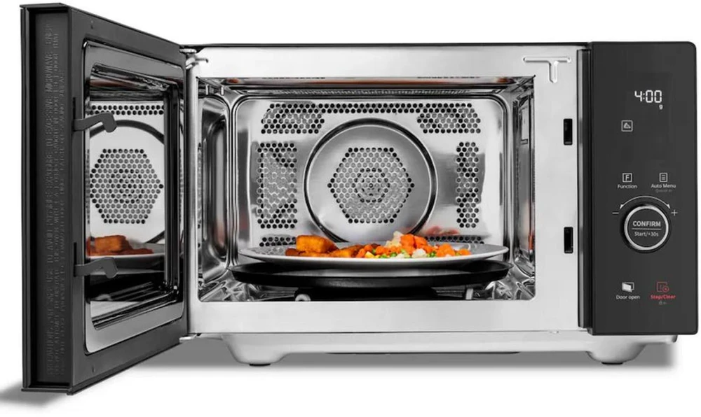 Medion mikrobangų krosnelė MD12041 50076276, 25l, 900W mikrobangų, 1100W viršutinis grilis, 500W apatinis grilis, 2100W karšto oro