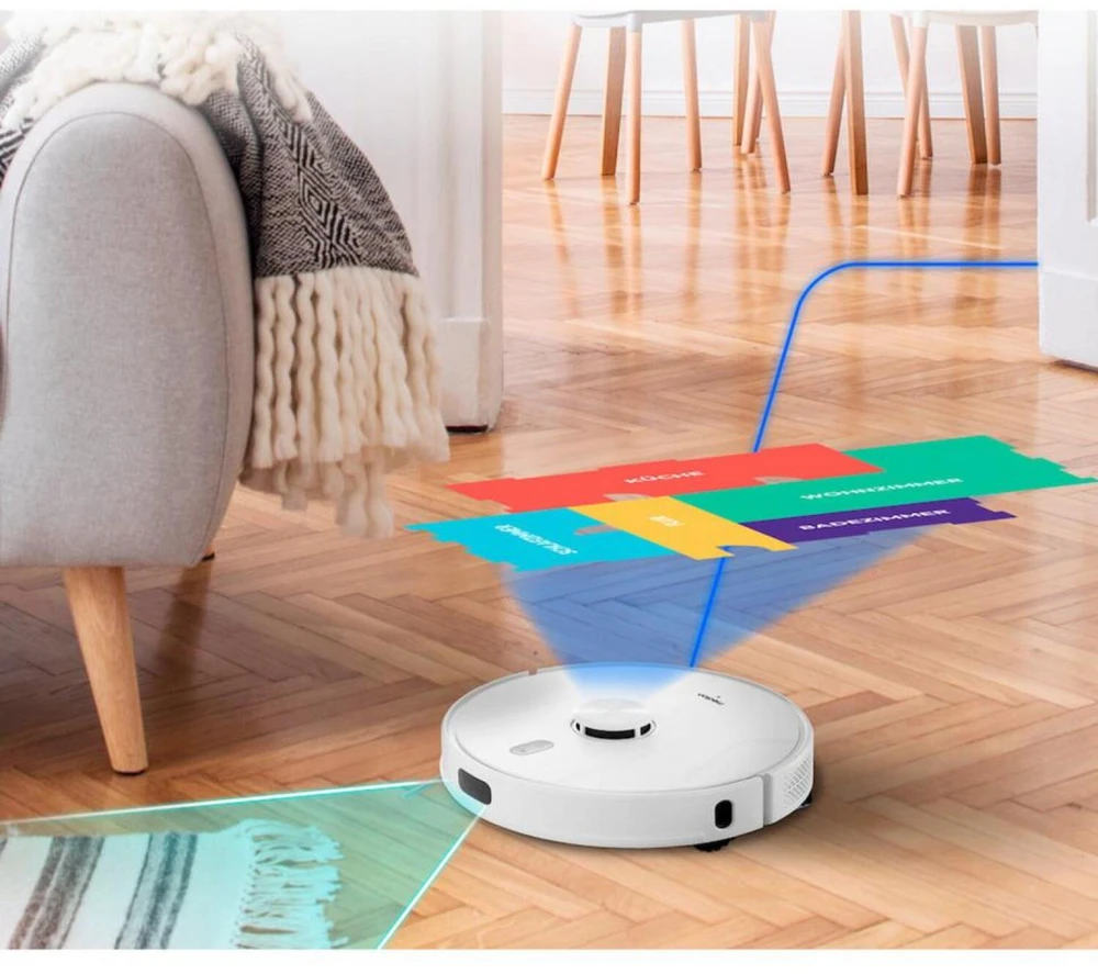 Medion robotų dulkių siurblys MD11916 X41 SW 50075800, 8000 Pa, 0.3 L, 240 min, 72 dB, Li-ion, baltas, apvalus, šlapias valymas
