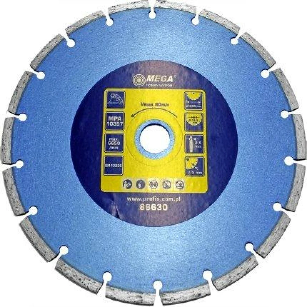 Mega Tarcza Segmentuotas deimantinis diskas (kiet. pumpuras) 230 * 2,5 * 7,5 * 22,2