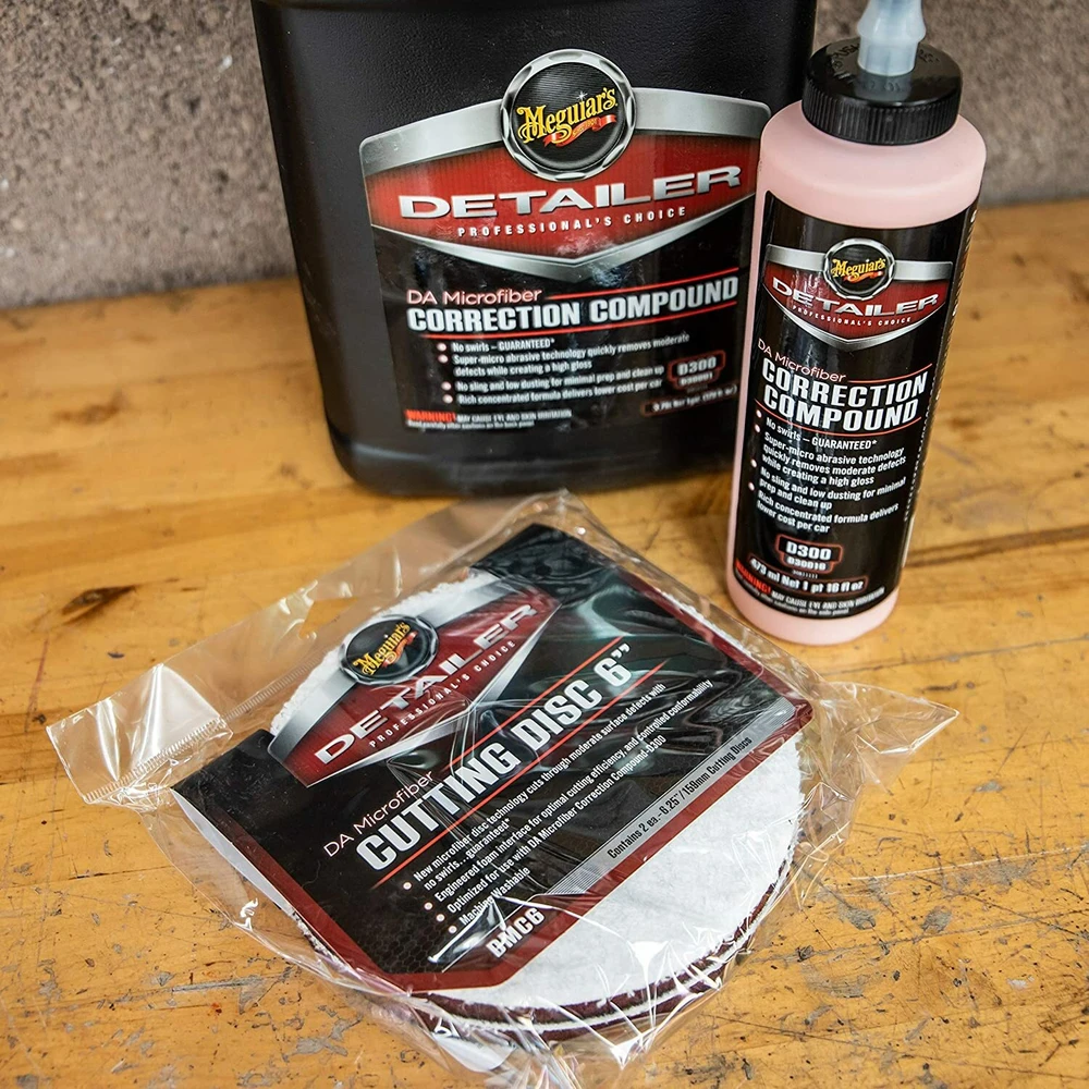 Meguiars DMC6 PRO 6'' 150 mm minkšto mikropluošto pjovimo poliravimo diskas (2 vnt) – universalus su lipniu tvirtinimu bet kokiam poliruokliui (JAV)