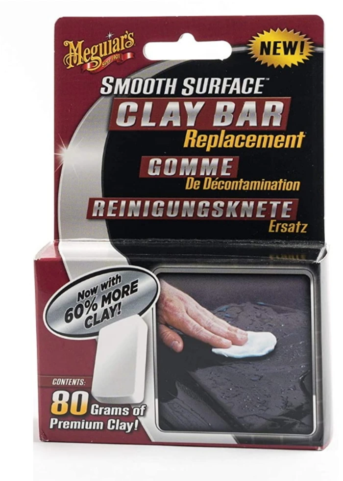Meguiars G1001EU Smooth Surface Clay Bar efektyviai ir saugiai pašalina dažų paviršiaus nešvarumus (80gr.) (JAV)
