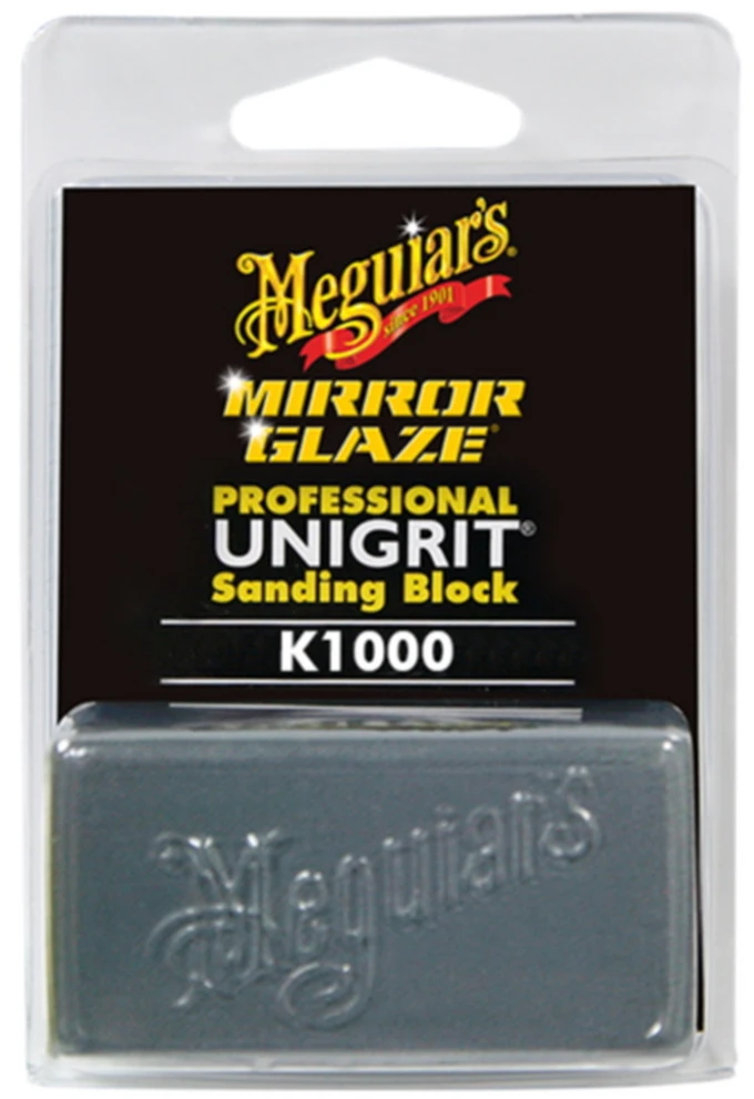 Meguiars K1000 Mirror Glaze Unigrit šlifavimo blokas, skirtas pašalinti dažų defektus, įdubimus (1000 grūdų) (6x3x2cm) (JAV)