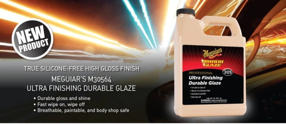 Meguiars M30564 Mirror Glaze Ultra Finishing Patvari glazūra Skystas be silikono hi gloss, puikiai tinka po skausmo (3,78L) (JAV)