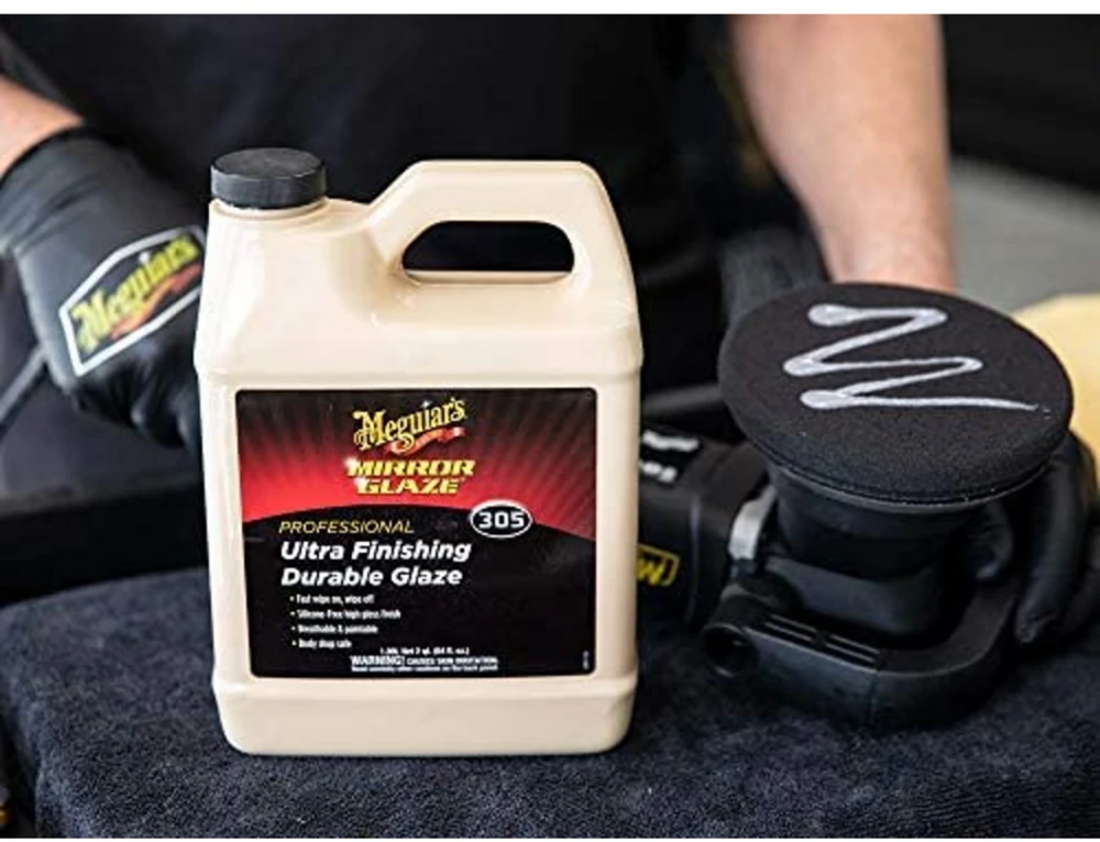 Meguiars M30564 Mirror Glaze Ultra Finishing Patvari glazūra Skystas be silikono hi gloss, puikiai tinka po skausmo (3,78L) (JAV)