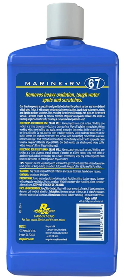 Meguiars M6732 1-Step Safe & Effective valiklis ir poliravimas valties oksidatoriui pašalinti 945ml (JAV)