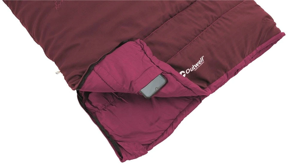 Outwell | Champ Kids Deep Raudona | Miegmaišis | 150 x 70 cm | Dvipusis atviras, L formos