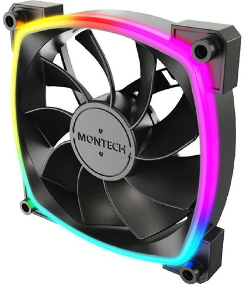 Ventiliatorius Montech RX120 PWM ARGB 3 vnt. rinkinys, juodas