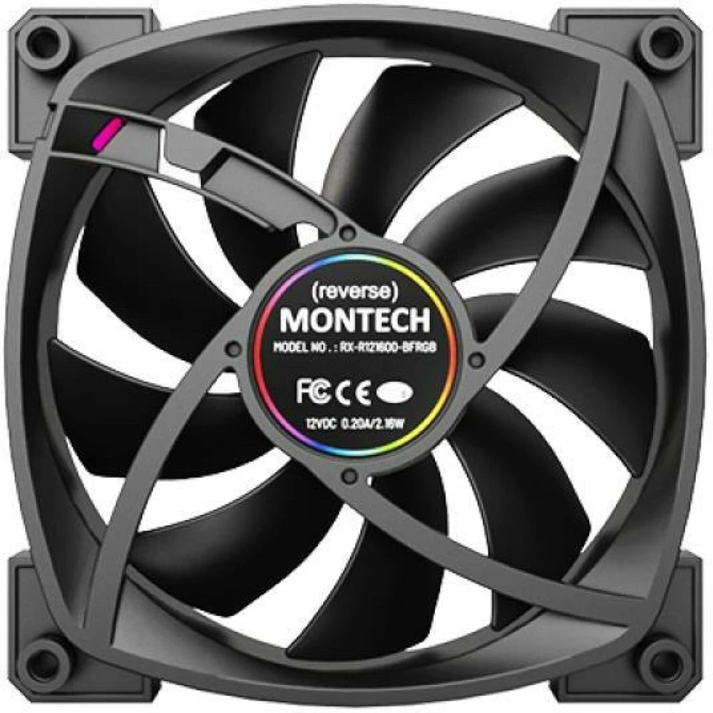 Ventiliatorius Montech RX120 PWM ARGB 3 vnt. rinkinys, juodas