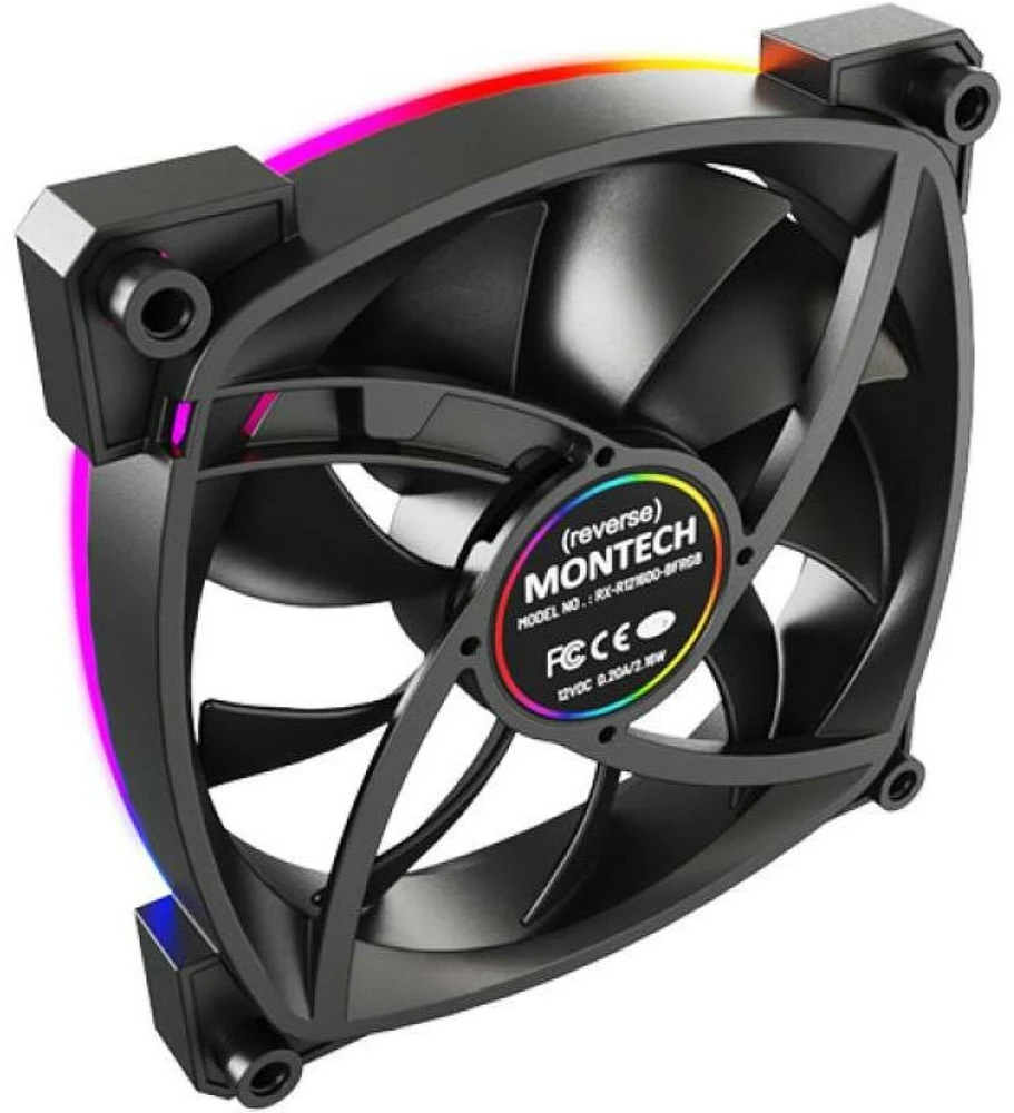 Ventiliatorius Montech RX120 PWM ARGB 3 vnt. rinkinys, juodas