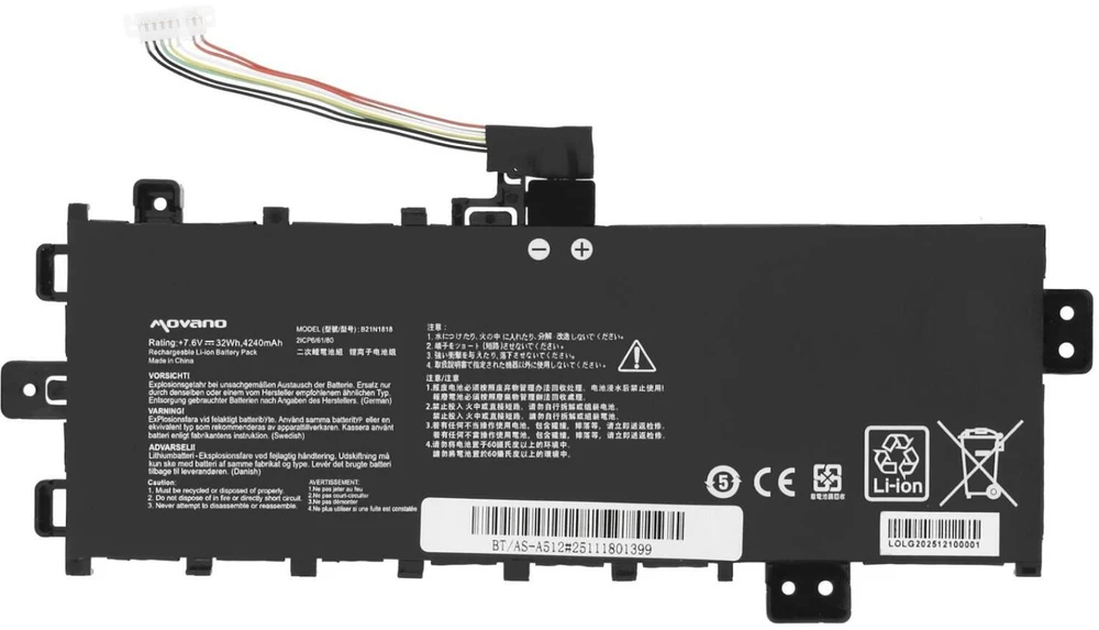Movano „Asus vivobook 17 d712 s712 x712“ b21n1818 c21n1818 baterija – 4240 mAh (32 Wh)