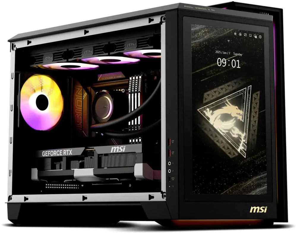 MSI MEG Vision X AI 2NVV7-009AT stacionarus kompiuteris su Intel Core 7 ULTRA 7 265K procesoriumi, 32 GB DDR5 RAM, 1 TB M.2 SSD, GeForce RTX 5080 (16 GB GDDR6X) vaizdo plokšte, Windows 11 Home