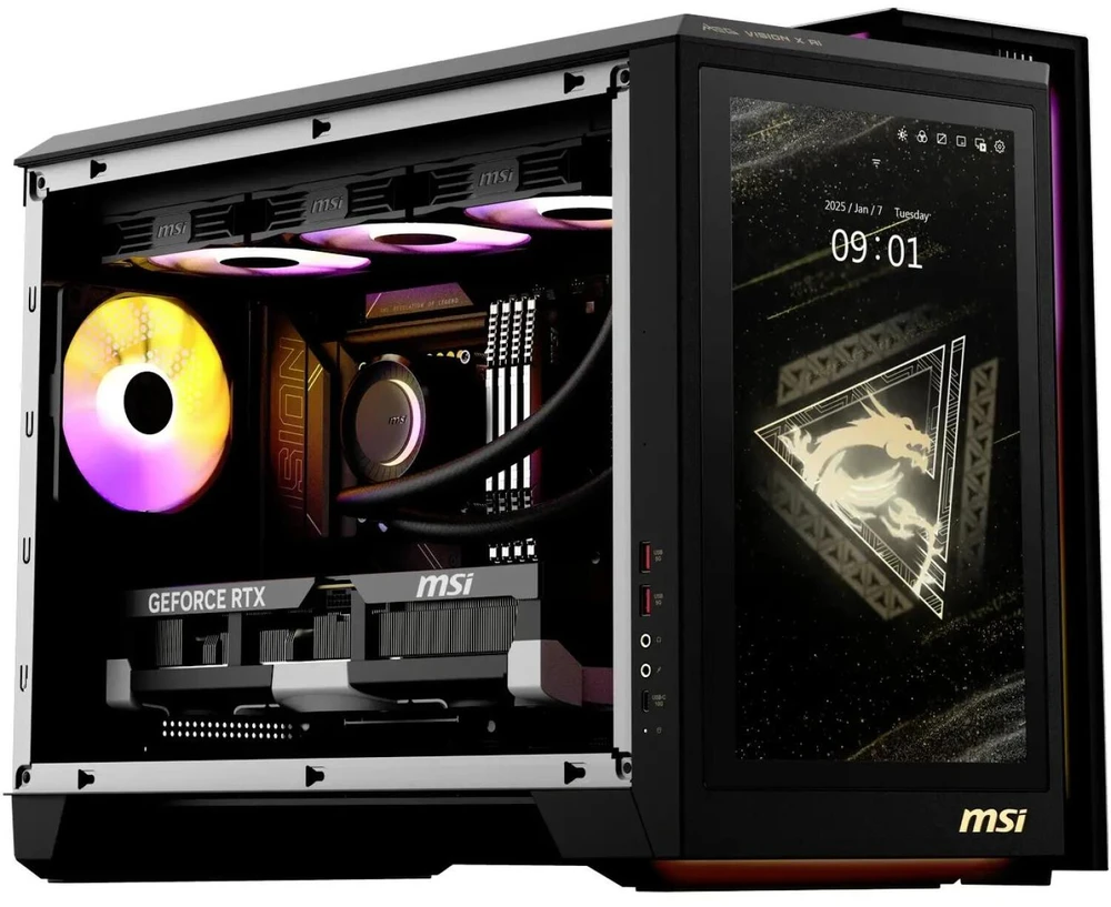 MSI MEG Vision X AI 2NVV7-009AT stacionarus kompiuteris su Intel Core 7 ULTRA 7 265K procesoriumi, 32 GB DDR5 RAM, 1 TB M.2 SSD, GeForce RTX 5080 (16 GB GDDR6X) vaizdo plokšte, Windows 11 Home