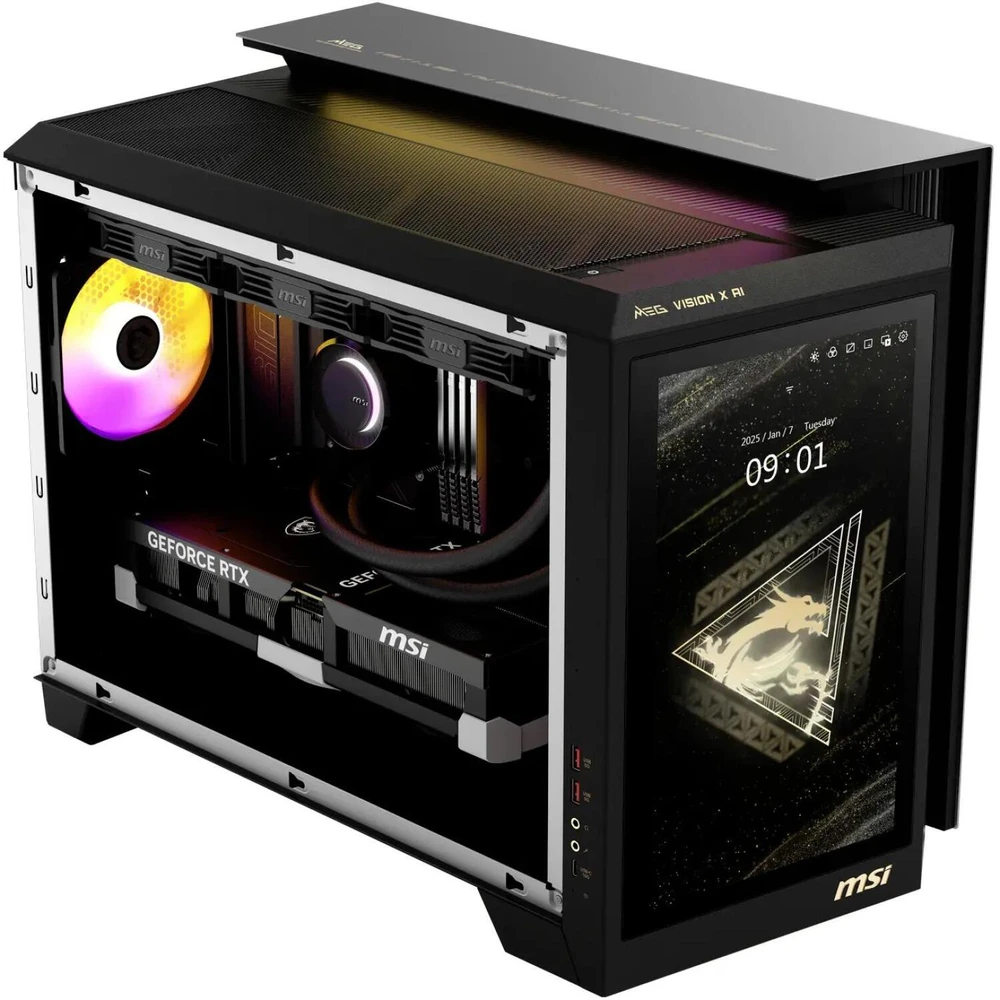 MSI MEG Vision X AI 2NVV7-009AT stacionarus kompiuteris su Intel Core 7 ULTRA 7 265K procesoriumi, 32 GB DDR5 RAM, 1 TB M.2 SSD, GeForce RTX 5080 (16 GB GDDR6X) vaizdo plokšte, Windows 11 Home