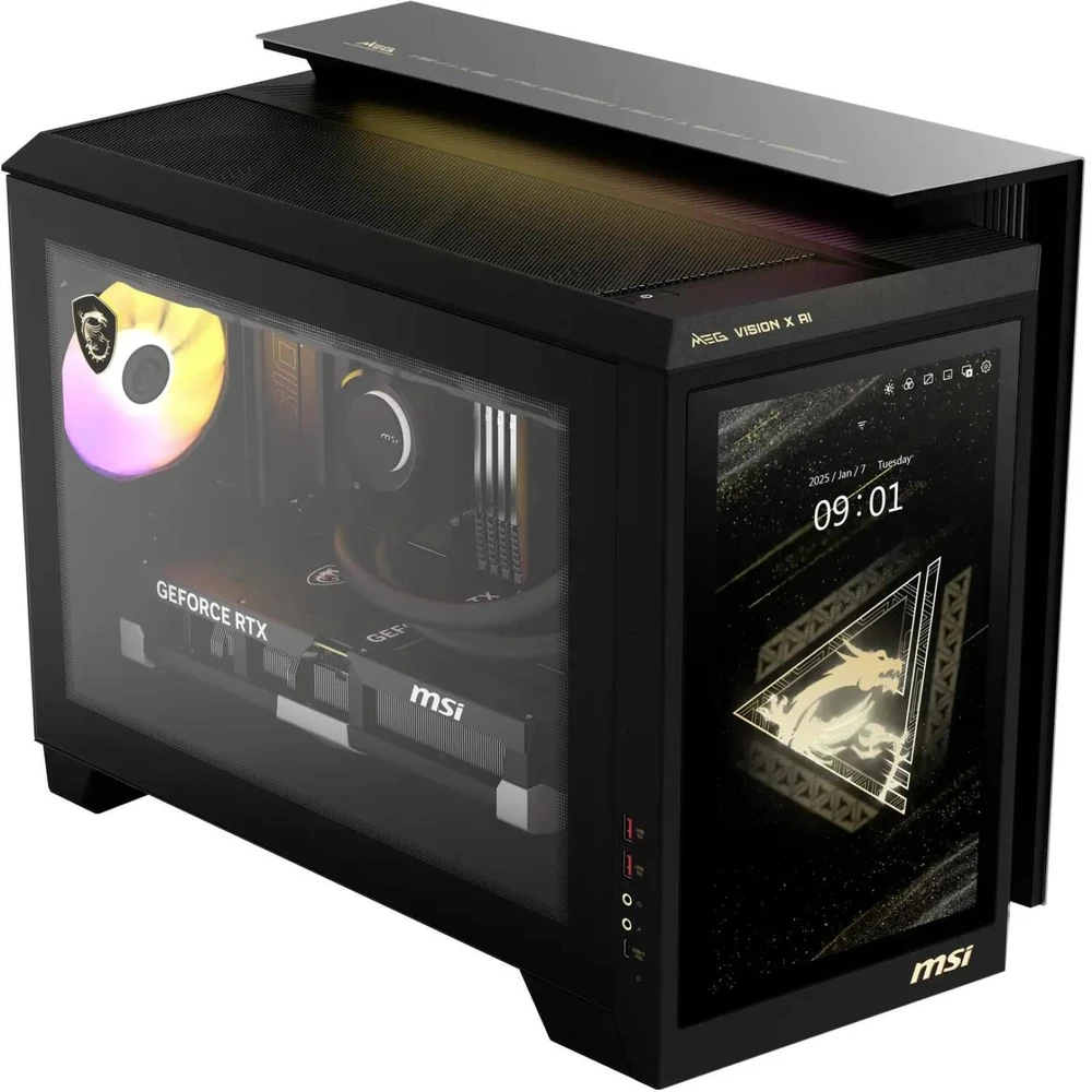 MSI MEG Vision X AI 2NVV7-009AT stacionarus kompiuteris su Intel Core 7 ULTRA 7 265K procesoriumi, 32 GB DDR5 RAM, 1 TB M.2 SSD, GeForce RTX 5080 (16 GB GDDR6X) vaizdo plokšte, Windows 11 Home