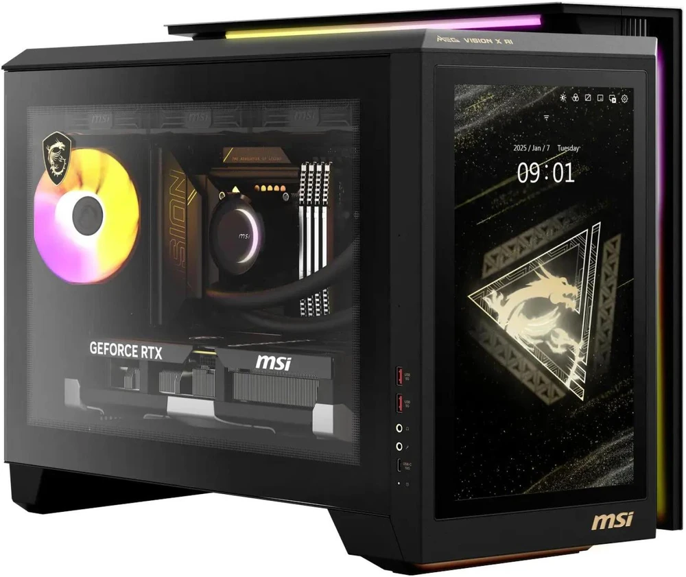 MSI MEG Vision X AI 2NVV7-009AT stacionarus kompiuteris su Intel Core 7 ULTRA 7 265K procesoriumi, 32 GB DDR5 RAM, 1 TB M.2 SSD, GeForce RTX 5080 (16 GB GDDR6X) vaizdo plokšte, Windows 11 Home