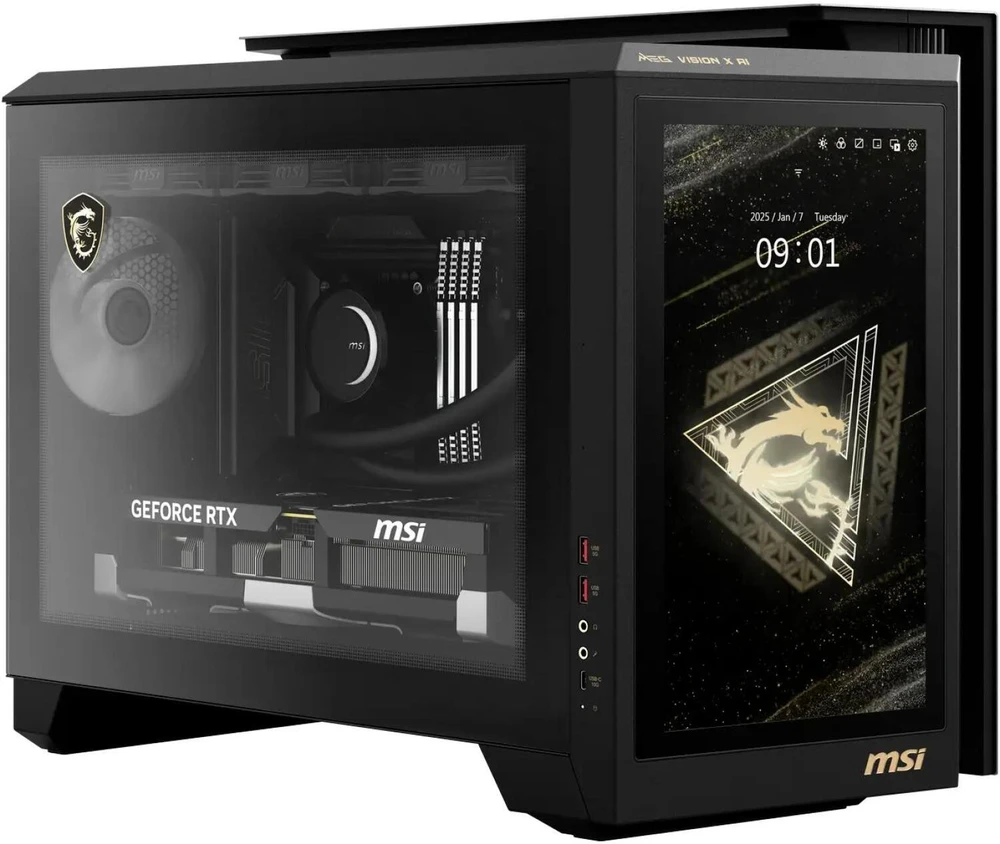 MSI MEG Vision X AI 2NVV7-009AT stacionarus kompiuteris su Intel Core 7 ULTRA 7 265K procesoriumi, 32 GB DDR5 RAM, 1 TB M.2 SSD, GeForce RTX 5080 (16 GB GDDR6X) vaizdo plokšte, Windows 11 Home