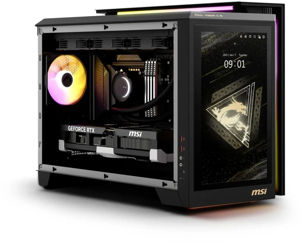MSI MEG Vision X AI 2NVV7-009AT stacionarus kompiuteris su Intel Core 7 ULTRA 7 265K procesoriumi, 32 GB DDR5 RAM, 1 TB M.2 SSD, GeForce RTX 5080 (16 GB GDDR6X) vaizdo plokšte, Windows 11 Home