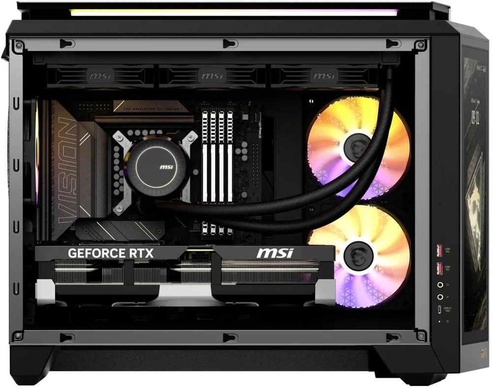 MSI MEG Vision X AI 2NVV7-009AT stacionarus kompiuteris su Intel Core 7 ULTRA 7 265K procesoriumi, 32 GB DDR5 RAM, 1 TB M.2 SSD, GeForce RTX 5080 (16 GB GDDR6X) vaizdo plokšte, Windows 11 Home